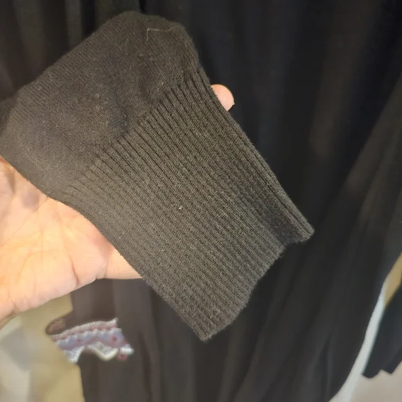 Black Cardigan with Patterned Accents - Picture 6 of 7